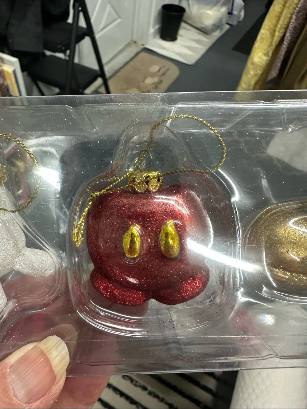 Vintage Disney Mickey Mouse Small Christmas Ornaments Set of 4 NIB